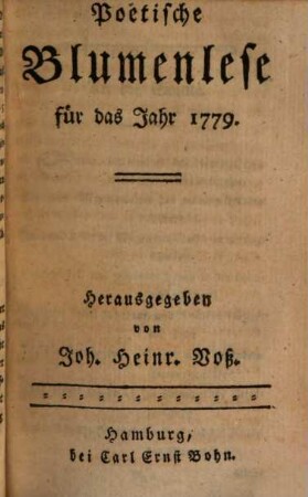 Musen-Almanach. 1779, 1779