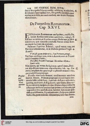 De Funeribus Romanorum. Cap. XXVI