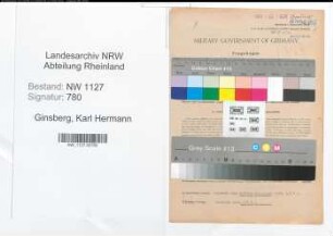 Entnazifizierung Karl Hermann Ginsberg , geb. 16.01.1899 (Kaufmann)