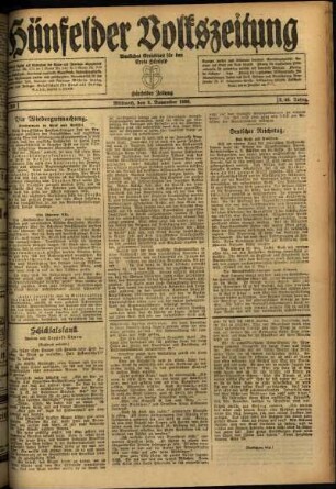 Ausgabe vom Mittwoch, den 03. November 1920.
