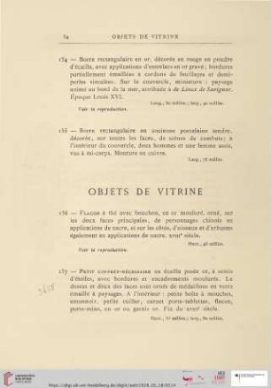 Objets de vitrine (Nr. 156 - 163)