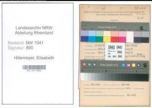 Entnazifizierung Elisabeth Hillemeyer , geb. 24.05.1900 (Lehrerin)
