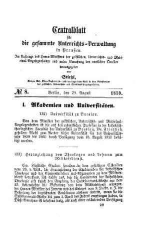 Universität zu Breslau : [I. Akademien und Universitäten]