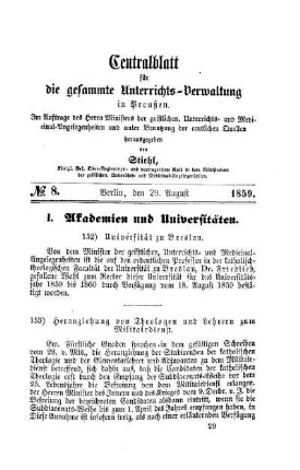Universität zu Breslau : [I. Akademien und Universitäten]