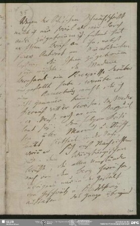 Eigenh. Brief (gehört womöglich zu Nr.34) von Friedrich Wilhelm Joseph von Schelling an August Wilhelm von Schlegel, o.O., ohne Datumsangabe