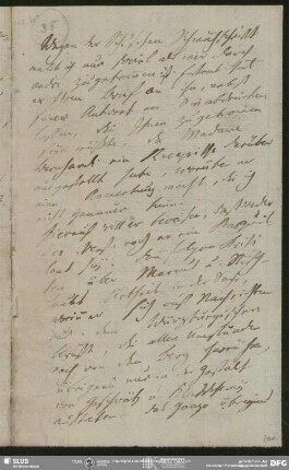 Eigenh. Brief (gehört womöglich zu Nr.34) von Friedrich Wilhelm Joseph von Schelling an August Wilhelm von Schlegel, o.O., ohne Datumsangabe