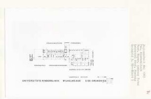 Universitätsklinik Wilhelmsaue, Berlin-Wilmersdorf (Diplomarbeit bei Peter Poelzig): Grundriss 3. Obergeschoss 1:200