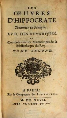 Les Oeuvres D'Hippocrate, 2
