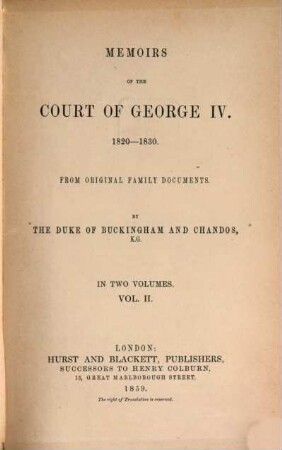Memoirs of the court of George IV. 1820 - 1830 : from original family documents. 2