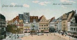 Gruss aus Leipzig : Markt mit Siegesdenkmal