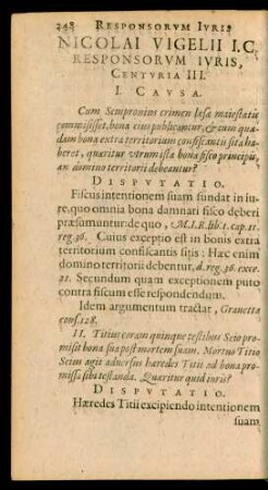 Nicolai Vigelii I. C. Responsorum Iuris, Centuria III.