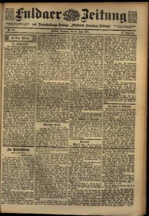 Erste Ausgabe vom Samstag, den 30. Juni 1900.