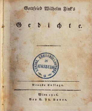 Gottfried Wilhelm Fink's Gedichte