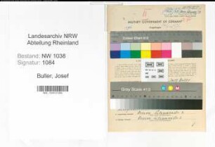 Entnazifizierung Josef Buller , geb. 28.07.1890 (Angestellter)