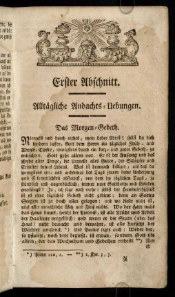 1-74, Erster Abschnitt. Alltägliche Andachts-Uebungen.