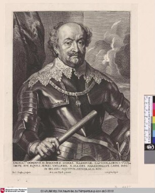 Ioannes Comes Nassoviae Cattinelliboci [Porträt des Grafen Johann VIII. von Nassau-Siegen; Johan III., Fürst von Nassau-Siegen; Portret van Jan de Jongste]