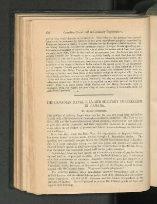 The Canadian Naval Bill And Military Imperialism In Canada.