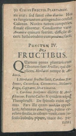 Punctum IV. De Fructibus