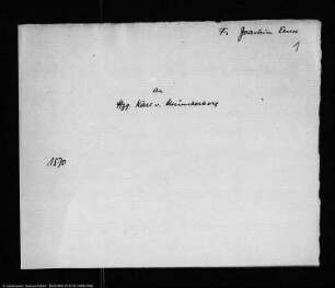Joachim Ernst an Münsterberg, Herzog Karl
