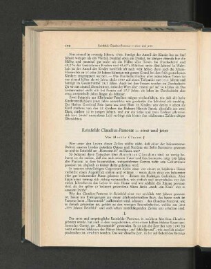 Reinfelds Claudius-Pastorat - einst und jetzt