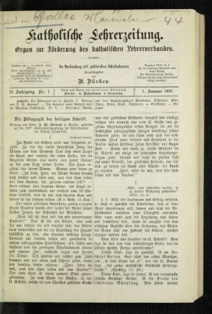 ¬Die¬ Pädagogik der heiligen Schrift : Vortrag, gehalten auf der XIV. Generalversammlung des Lehrervereins der Diöcese Osnabrück