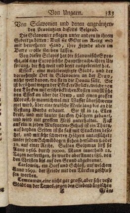 Von Selavonien und denen angränzenden Provinzien disseits Belgrad.