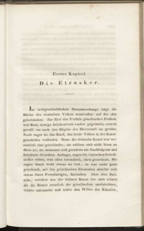 Erstes Kapitel. Die Etrusker.