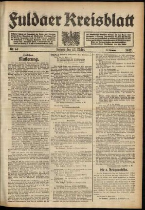 Ausgabe vom Freitag, den 23. März 1917.