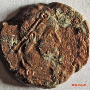 Römische Münze, Nominal Centenionalis, Prägeherr Gratian, Prägeort Arles, Original