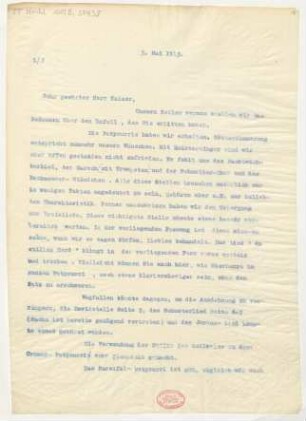 Brief an Alfred Kaiser : 03.05.1913