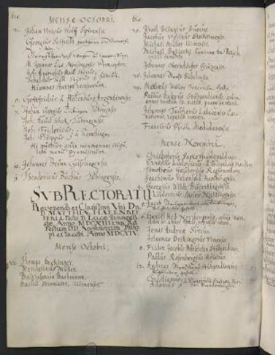 Winterhalbjahr 1613/1614. Rektorat Matthias Hafenreffer