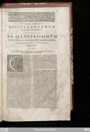 Epistola Ad Illustrissimum Principem H. M. Philippum Seniorem Lantgravium, Cui Liber dedicatus fuerat: ...