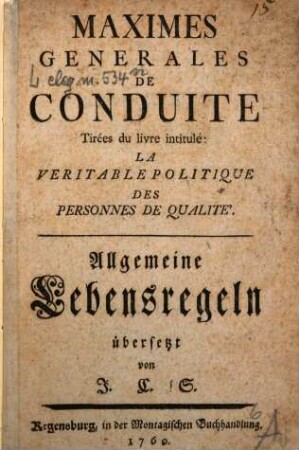 Maximes générales de conduite
