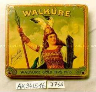 Blechdose für 10 Stück Zigaretten "WALKÜRE Josetti WALKÜRE GOLD TIPS No.5."