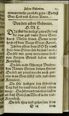 Von den zehen Gebotten.