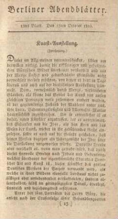 15tes Blatt. Den 17ten October 1810.