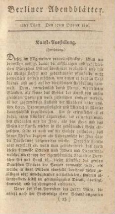 15tes Blatt. Den 17ten October 1810.