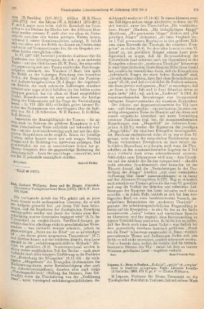 277-278 [Rezension] Ittel, Gerhard Wolfgang, Jesus und die Jünger