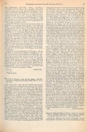 277-278 [Rezension] Ittel, Gerhard Wolfgang, Jesus und die Jünger