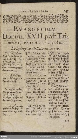 Evangelium Domin. XVII. post Trinitatis