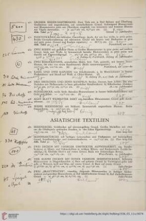 Asiatische Textilien (Nr. 480-491)