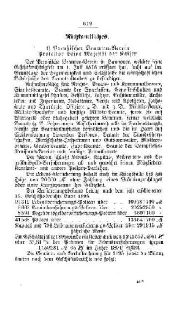Preußischer Beamten-Verein. Protektor Seine Majestät der Kaiser : [Nichtamtliches]