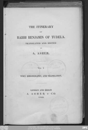 Vol. 1: Text, bibliography and translation