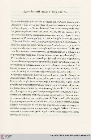 Język historii sztuki a język polityki
