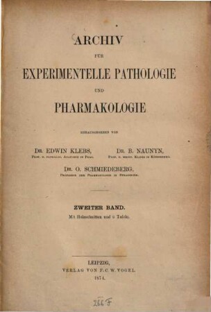 Archiv für experimentelle Pathologie und Pharmakologie. 2, 2. 1874