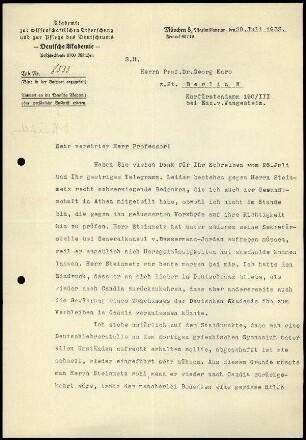 F. Thierfelder an G. Karo