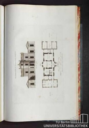 Plate 41. The Parsonage at Saxlingham, Norfolk. Entrance front. Plan of the Principal Story.