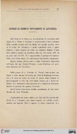 25: Notizie di recenti trovamenti di antichità