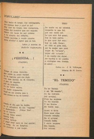 ¡Perdida...! : (Tango)