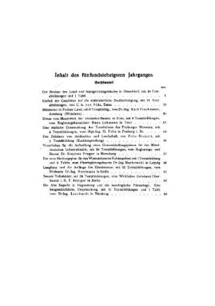 Inhalt des fünfundsiebszigsten Jahrganges